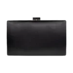 Clutch de Fiesta Satén Negro con Cadena Plateada AZAREY