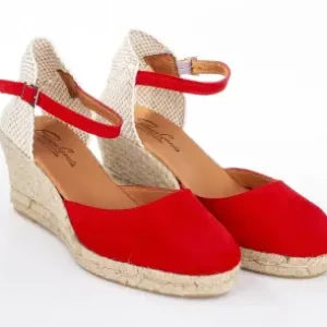 Alpargatas de Piel con Cuña Media de Esparto - Carmen García 52S5