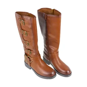 botas moteras altas mujer con Estribo Hebillas y cremallera - Salinyang 662
