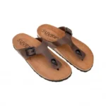 Sandalia Esclava de Piel Amarillo Blanco Fucsia Marron Negro Marron Chocolate con Hebilla Suver 520011