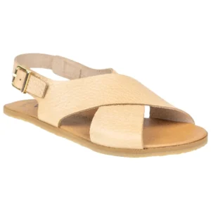 Sandalias Barefoot Mujer Piel Camel con Tiras Cruzadas y Hebilla Lateral - Vivant v-9105