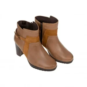 Botines Tacón Piel y Serraje Aback 1204