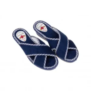 Zapatillas de Andar por casa Verano Abiertas de Cuña Plantilla Anatómica Tiras Cruzadas Alcalde 76000