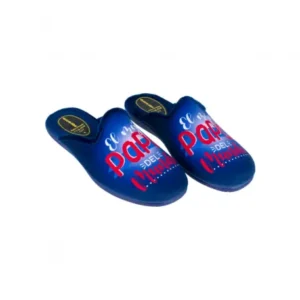 Zapatillas de Andar por Casa Hombre Invierno Abiertas Azul y Negro El Mejor Papá del Mundo Alcalde 372