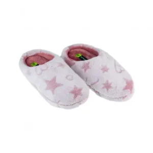 Zapatillas de Casa Mujer y Niña Invierno Abiertas Rosa Estampado Estrellas Amarpies AFA20427 Talla 36