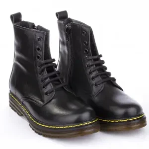 Botas Militares Mujer en Piel con Cremallera Brans 124