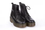Botas militares plataforma  en piel y cremallera - Brans 124