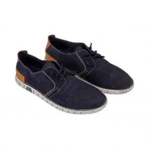 Zapatos Hombre Piel Serraje Elásticos Casual Combinados Bran´s 4078BLU Talla 40