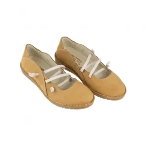 Merceditas Plana Piel Nobuck Elásticos Cruzados Brans 13718