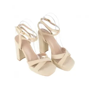 Sandalias de Tacón Alto y Plataforma de Antelina con Tiras Cruzadas - Buonarotti 2BL-2097