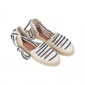Alpargatas Planas Mujer con Cintas Marineras en color beige - Carmen García 205D30
