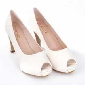 Zapato Tacón Mujer Peep Toes Raso Plataforma Classyco 0002SV