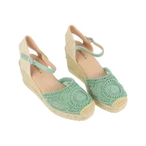 Esparteñas de cuña con plataforma y diseño de encaje Cómodas y elegantes DAngela DHA26053