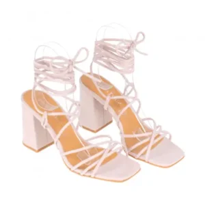 Sandalia Fiesta Tacón Ancho Tiras Finas Tobillo - Daniela Vega 2277