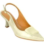 Salón destalonado tacón midi adhara metal Daniela Vega 2619