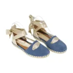 Zapatilla de Esparto Mujer Verano Piel Serraje Punta y Talón Lazos Status SO7850