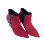 Botines Tacon Fino en Piel Serraje y Cremallera Lateral Evalinda Talla 36