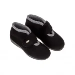Zapatilla de Casa Bota Mujer Invierno Granate Azul y Negro Velcro Guandri 601