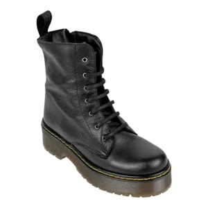 Bota militar negro mujer plataforma piel Jarpex 550JPX/225