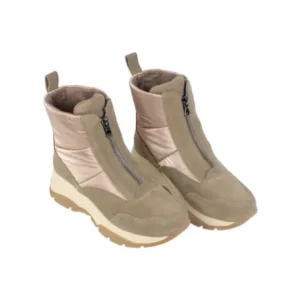 botin deportivo mujer en piel color taupe - Kelara K31271