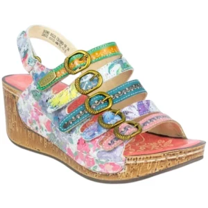 Laura Vita Sandalias con cuña en piel - Dino - 0523