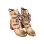 Botines Laura Vita de Mujer Beis Multicolor Violeta Piel Combinada Retro EVCAO 01E