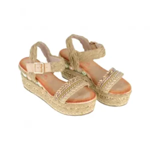 Sandalias Cuña Plataforma Alta Boho Mandarina 725DF Talla 40