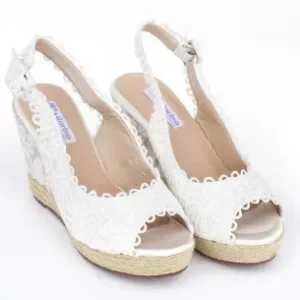 Sandalias Mandarina Mujer Cuña Alta Brocada LIDIA