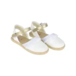Zapatillas de Esparto Blanca y Beis con Pulsera Michu 8038