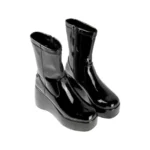 Botines Mujer Cuña Alta Plataforma Charol Mustang 51951