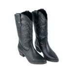 Botas Cowboy Negras de Piel Repujada con Tacón de 5.5cm - Mustang 58964