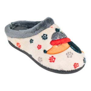 Zapatilla Casa Mujer Invierno Abierta Perro Plumaflex 12281