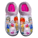 Zapatilla Casa Mujer Invierno Abierta Enamorados Plumaflex 12213