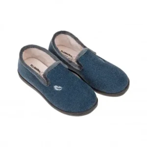 Zapatillas de Estar por Casa Hombre Invierno Cerradas Pana Londres marrón gris y azul marino Plumaflex 12249