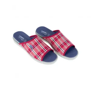 Zapatillas de Casa para Hombre Verano Abierta en la Punta Estampado a Cuadros Plantilla Extraíble Plumaflex 12443