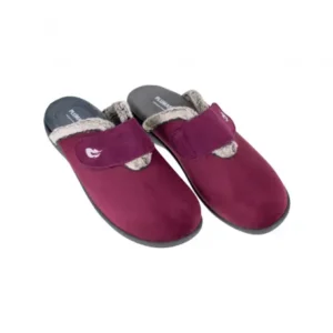 Zapatillas de Andar por Casa Mujer Invierno Abiertas con Cuña Granate con Velcro Plumaflex 14113 Talla 41