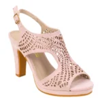 Sandalias de Fiesta con Tacón Alto y Plataforma en Rosa Palo - Prestigio C431