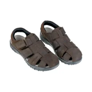 sandalia cangrejera de hombre en piel de color Marrón - Vicmart 461-15