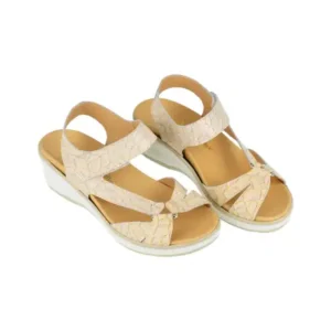 Sandalias de Piel con Cuña Media y Plantilla Extraíble para Mujer - Descanflex 18553