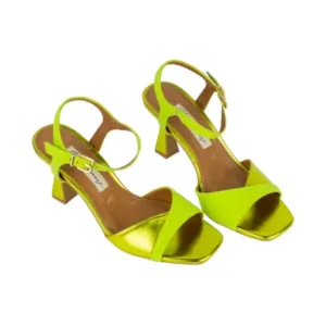 Sandalias de Vestir Mujer Verano Verde  Antelina y Metalizado Plantilla Piel Maria Mare 68439