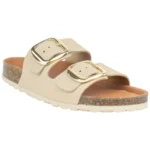 Sandalias Planas Autenti Hebillas Anchas Bio Piel Beis 0747