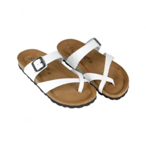 Sandalias Blanco Marron Negro Plomo Verde Hebilla Dedo Piso Fino Suver 520012