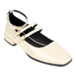 Merceditas Mujer Charol Beige en Piel Top3Top3 SA24680