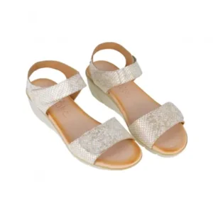 Sandalias Cuña Piel Mujer Cinta Mágica Valerias 9005