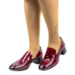 Mocasines mujer charol de Tacón Medio - Wikers E-124