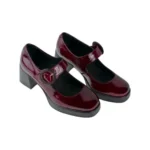 Zapatos Mary Jane de Piel Charol con Plataforma y Tacón de Bloque - Wikers E-139