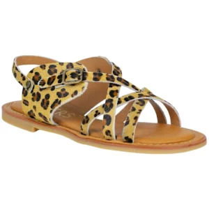 Sandalias planas piel con tiras Leopardo - Wikers R-77634
