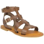 Sandalias Romanas de Piel para Mujer con Doble Hebilla y Suela Plana - Wikers R-77804