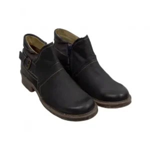 Botines Casual Mujer Negro y Azul Corte V Piel Yokono