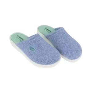 Zapatilla Casa Mujer Abierta Rizo Verano Plumaflex 80009 Azul